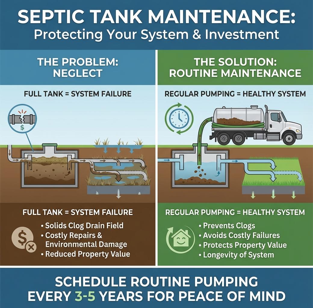 Septic tank maintenance infographic